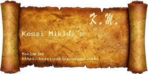 Keszi Miklós névjegykártya